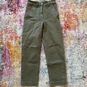 Everlane Olive Green Ankle Crop Pants